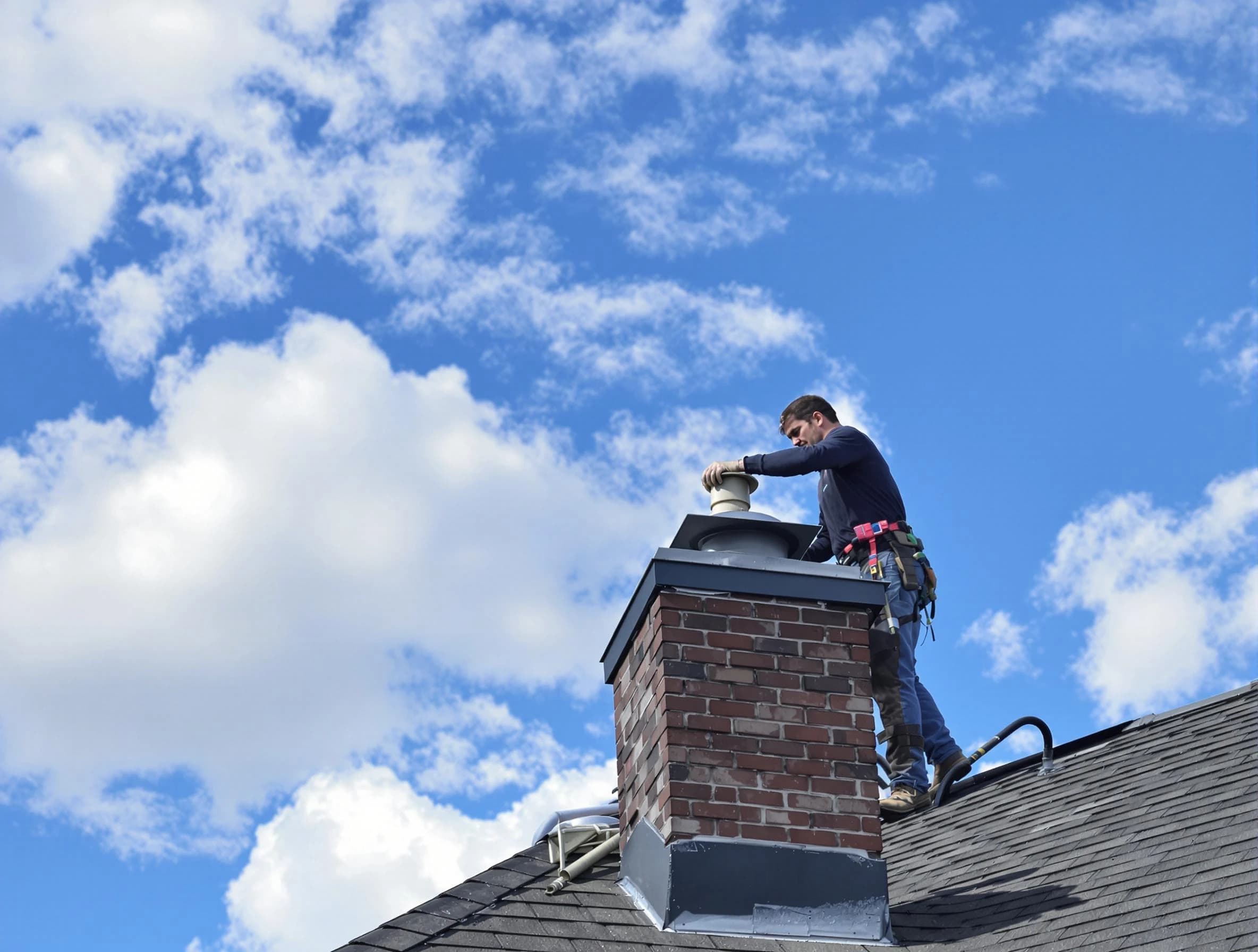 El Cerro Mission Chimney Sweep installing a sturdy chimney cap in El Cerro Mission, NM