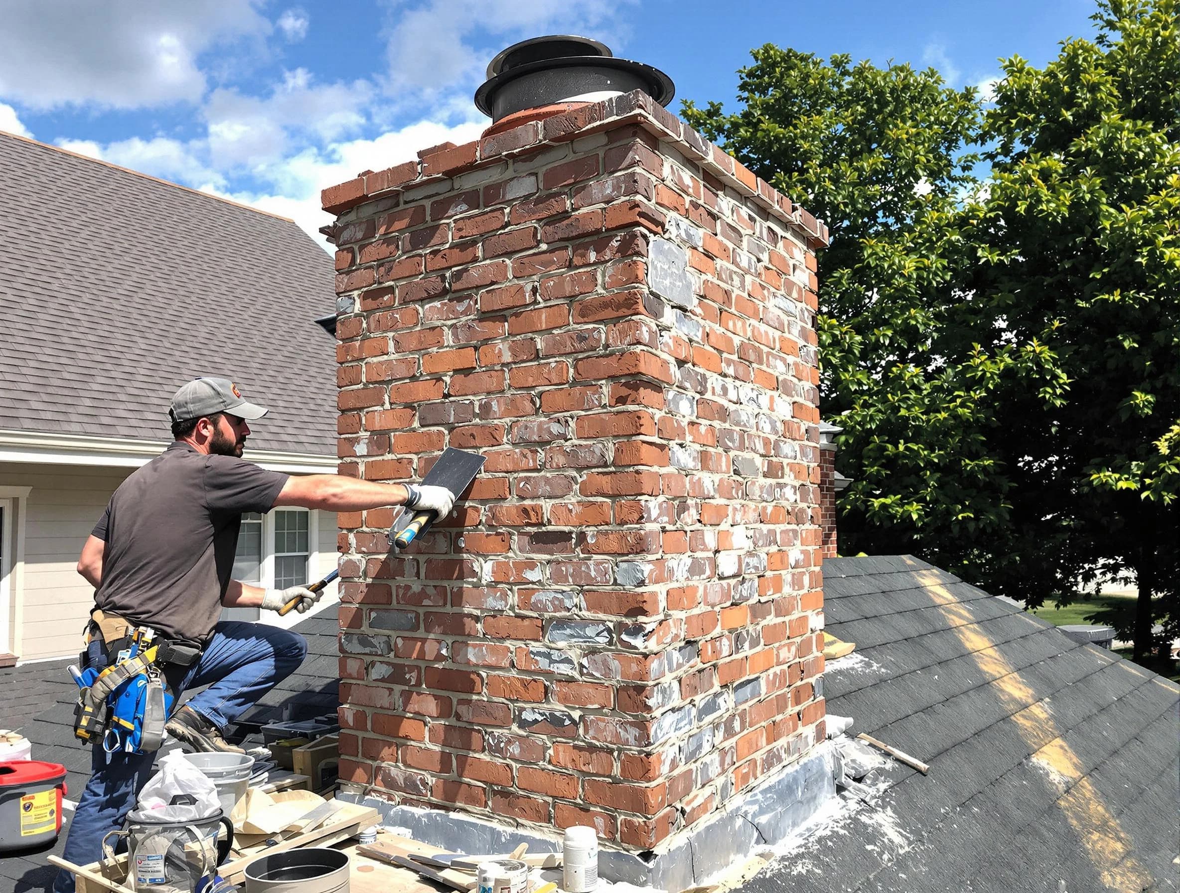 Completed chimney rebuild by El Cerro Mission Chimney Sweep in El Cerro Mission, NM